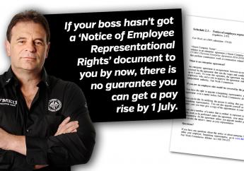 Will you get a 5% wage rise on 1 July? Rep rights notice