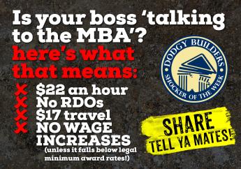 Master Builders EBA – no wage increase no RDOs